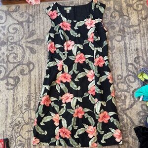 Tommy Bahama Black Dress with Pink Floral Pattern